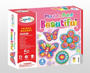 DIY石膏彩绘玩具冰箱贴-花朵