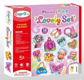 DIY石膏彩绘玩具冰箱贴-梦幻城堡