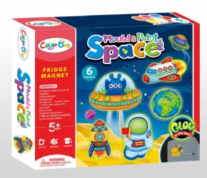 DIY石膏夜光彩绘玩具冰箱贴-宇宙