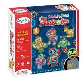 DIY石膏彩绘玩具冰箱贴-夜光机器人