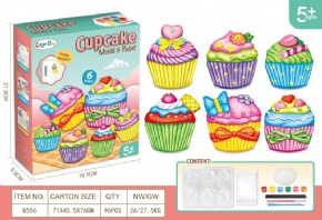 DIY Plaster painted toy fridge Magnet - Cupcakes