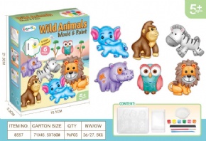 DIY Plaster painted toy Fridge Magnet - Animal World