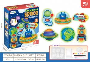 DIY Plaster Luminous Painted Toy Fridge Magnet -Luminous Universe