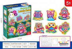 DIY Plaster painted toy fridge Magnet - Luminous Owl