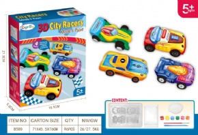 DIY plaster painted toy -3D racing car