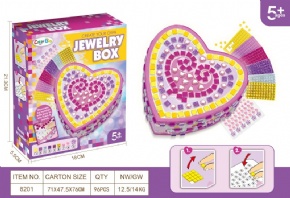 Mosaic number paste creative - heart shaped jewelry box