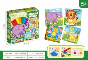 Mosaic number paste creative - Animal series