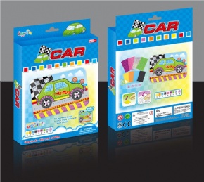 Mosaic number paste puzzle - car