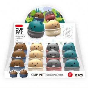 Cute cup pet press car /12pcs